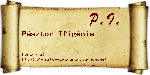 Pásztor Ifigénia névjegykártya